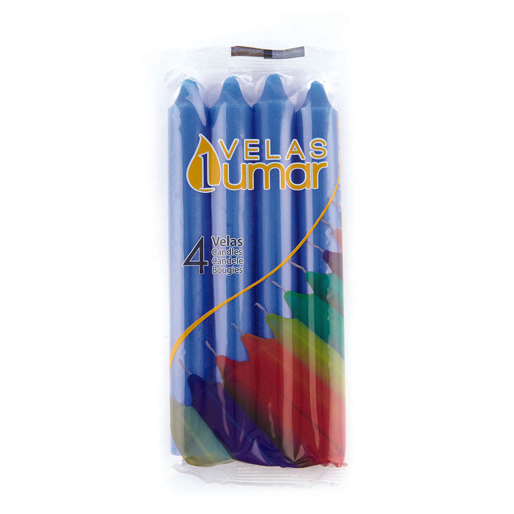 Pack 4 velas cilíndricas azules