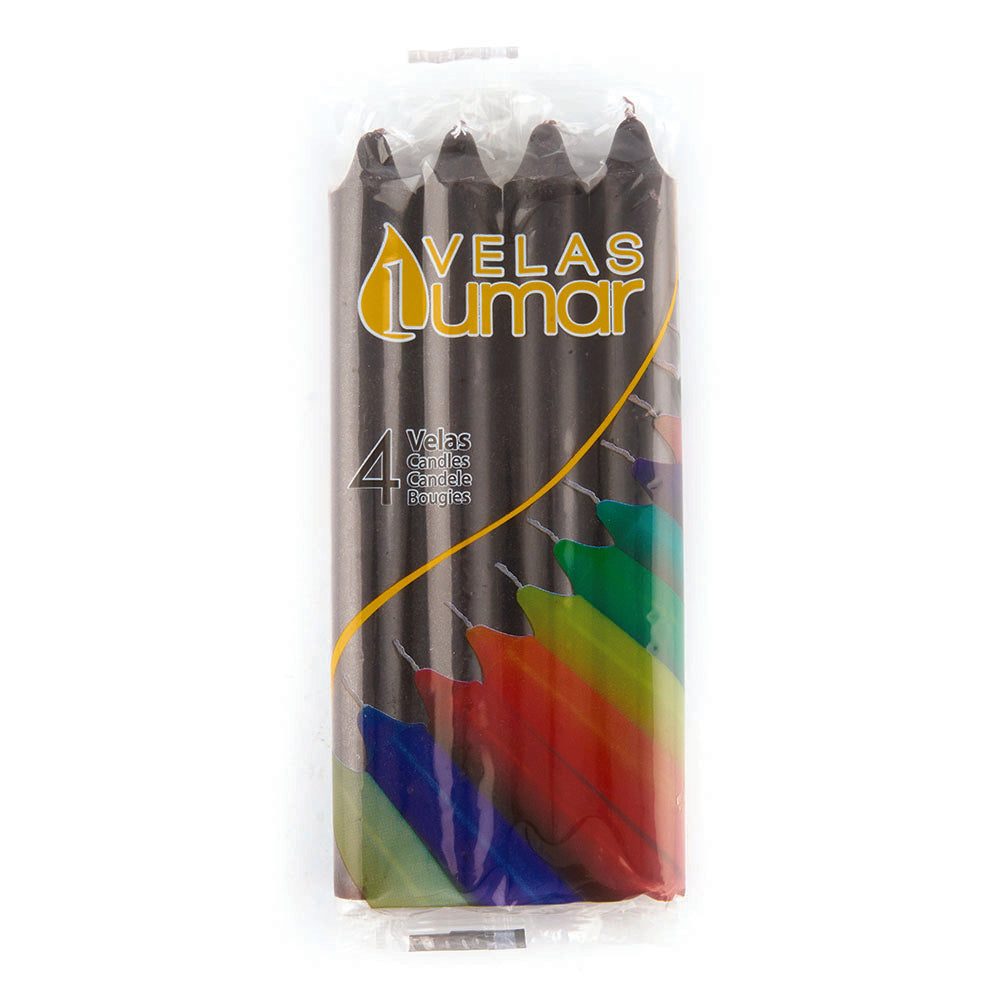 Pack 4 velas cilíndricas negras